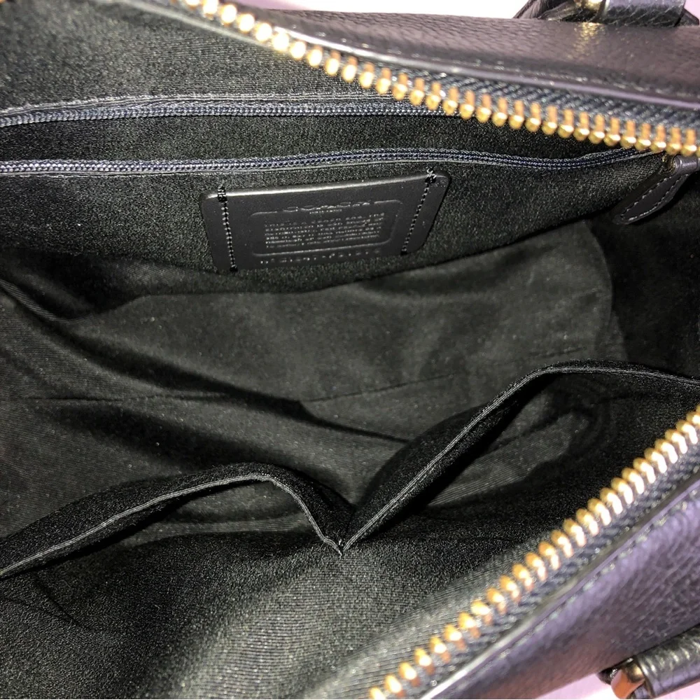 Coach Pebble Leather Large Bennett Satchel Crossbody Bag Black Style F31376 - Picture 8 of 12
